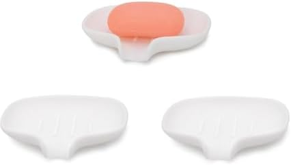 Silicone Soap Dish with Drainage Quick-Dry Holder for Bathroom Kitchen