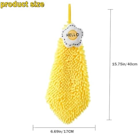 Chenille Bath Hand Towels with Hanging Loop for Adults and Kids