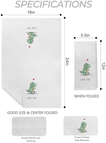 Foritho Dinosaur Hand Towels Set of 2 for Kids Bathroom