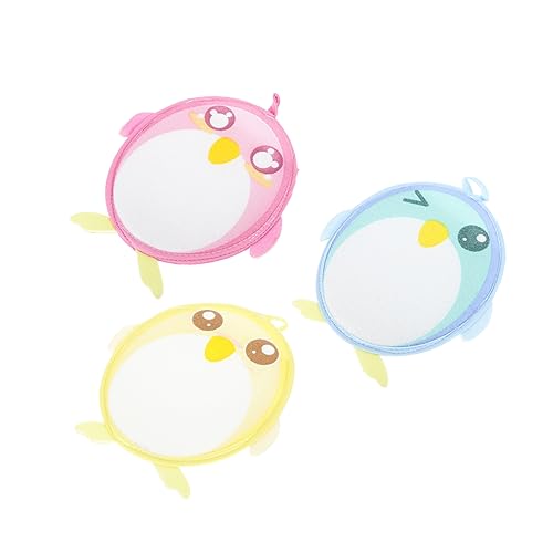 3-Piece Double-Sided Foaming Towels with Cartoon Designs for Kids