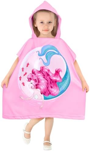 HUANLANG Kids Super Soft Absorbent Hooded Beach Towel for Boys Girls