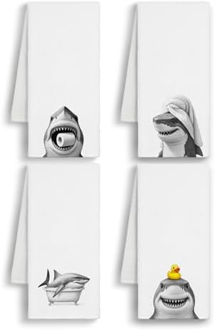 FISWAFY Shark Lovers Humor Hand Towels