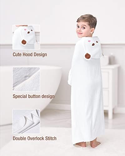 ZIONOR Bamboo Rayon Hooded Bath Towels for Kids Extra Large Hypoallergenic Soft