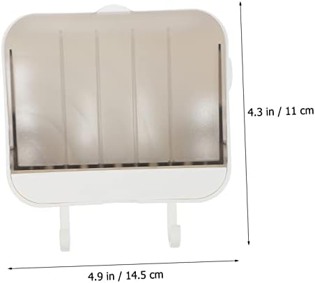 PRETYZOOM 2 Hooks Wall Mounted Dish Toiletry Storage Holder