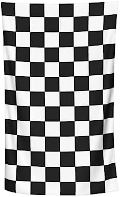 Heavy-Dutymate Black and White Checkered Beach Towels for Swimming and Camping