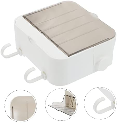 PRETYZOOM 2 Hooks Wall Mounted Dish Toiletry Storage Holder