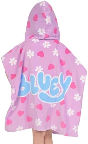 Bluey Poncho Kids Cotton Beach Towel Perfect for Swimming Warm Weather