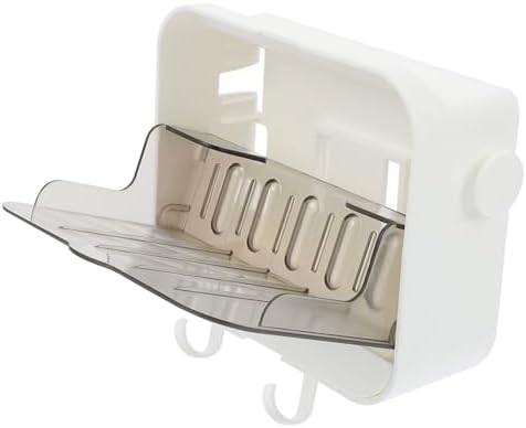 PRETYZOOM 2 Hooks Wall Mounted Dish Toiletry Storage Holder