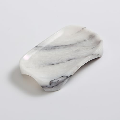 Natural Marble Soap Dish with Drainage White