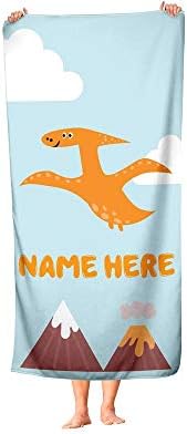 Extra Large Personalized Dinosaur Towel for Kids and Adults