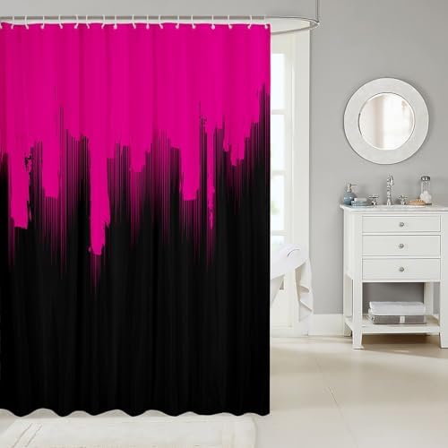 Feelyou Kids Hot Pink Black Bathroom Shower Curtain