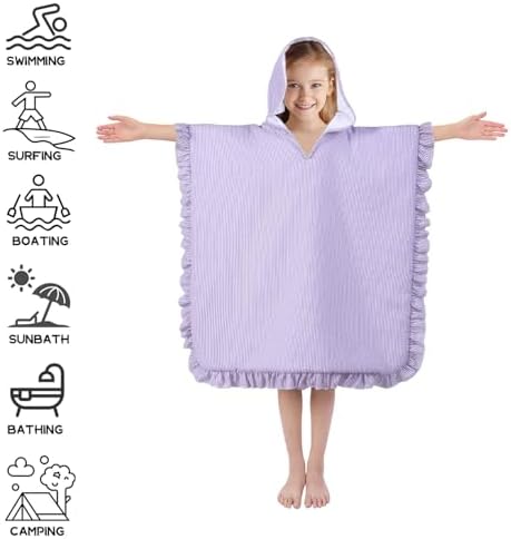 Soft30 Hooded bath towel for kids multi-functional seersucker design thick 30x30inches