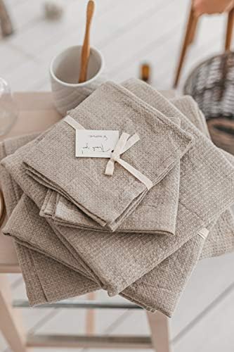 Premium 4-Piece 100 Flax Towels Set - Eco-Friendly Soft Durable