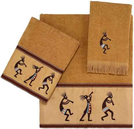 Avanti Linens 3-Piece Cotton Towels Soft Absorbent Kokopelli Collection