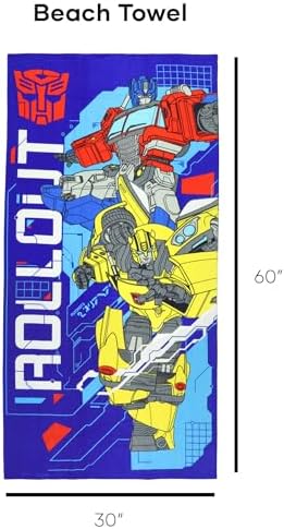 NORTHWEST Transformers Beach Towel Optimus Prime and Bumblebee 30x60