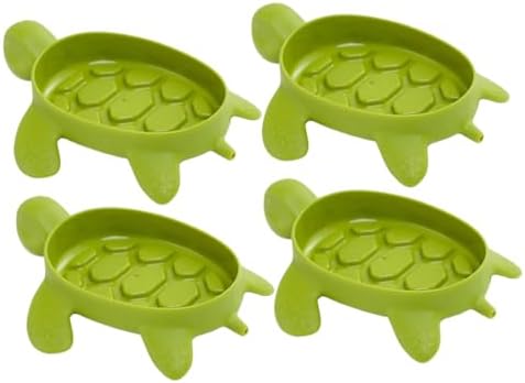 CIIEEO 4pcs Turtle Shaped Self-Draining Soap Dish