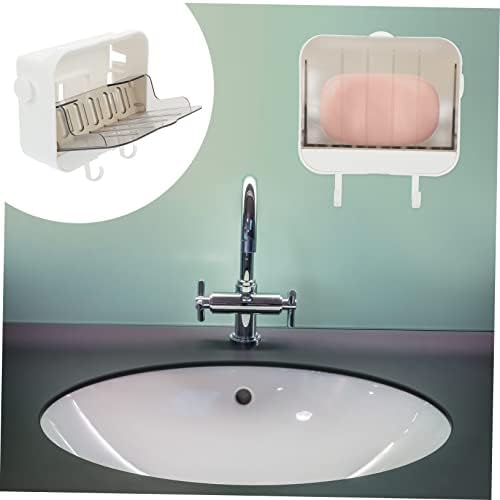 PRETYZOOM 2 Hooks Wall Mounted Dish Toiletry Storage Holder