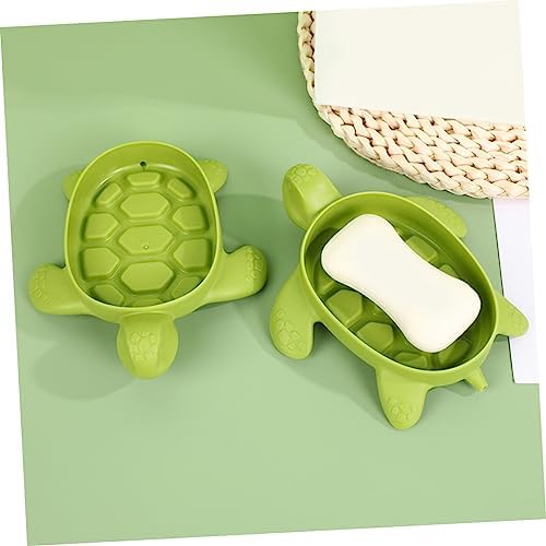 CIIEEO 4pcs Turtle Shaped Self-Draining Soap Dish