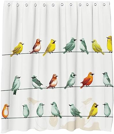 OTRANTO Many Cute Bird Shower Curtain for Kids