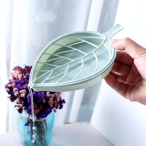 Stylish Leaf-Shape Double-Layer Soap Holder Box