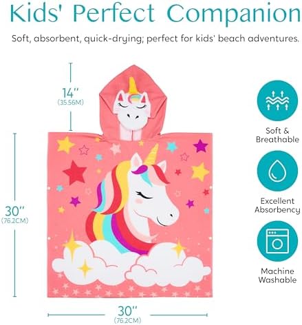 Quick Dry Double Thickness Hooded Beach Towel for Kids