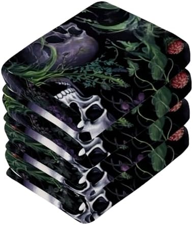 Skull Washcloth 2-Piece Reusable Soft Absorbent Baby Face Towels 12x12