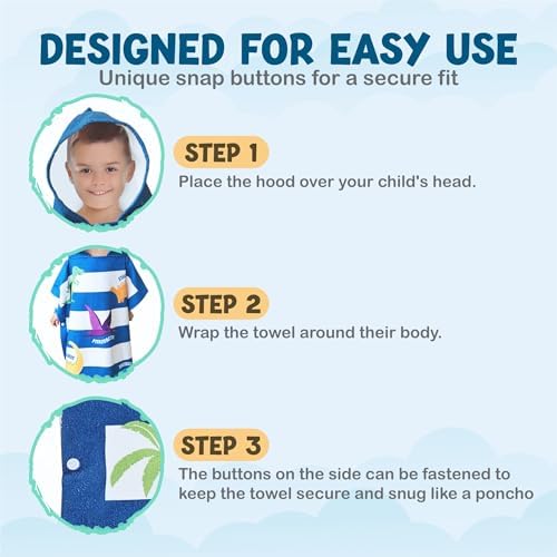 Jappy Splashy Dinosaur Beach Towel for Kids