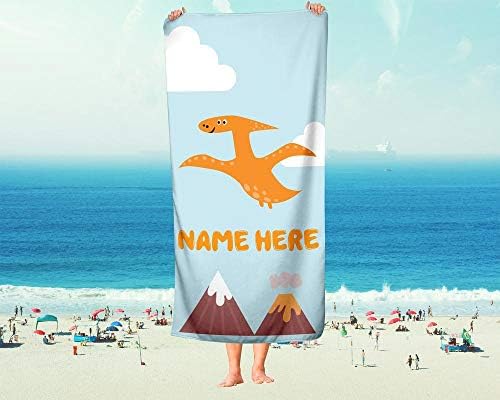 Extra Large Personalized Dinosaur Towel for Kids and Adults