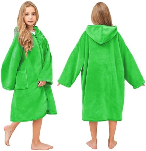 Hiturbo Kids Bath Towel Soft Plush Zipper Surf Poncho