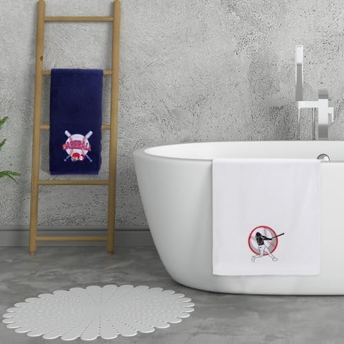 Baseball Towels Set 14x29 - 3-Piece Red Blue White Embroidered - Soft Cotton