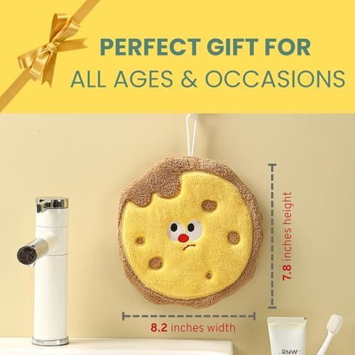 Cute Reusable Hand Towels with Hanging Loop for Bathroom Kitchen