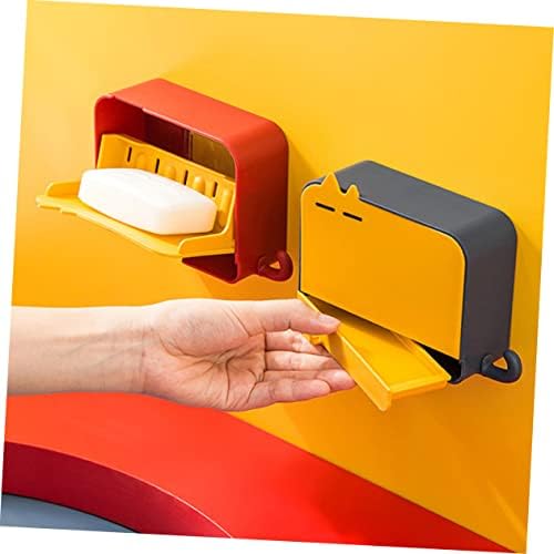 Anneome Wall-Mounted Bar Soap Holder with Lid Waterproof Easy to Clean