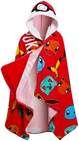 Pokemon 100 Cotton BatHTowel One-Piece Hooded Kids Bath Towel with Pockets