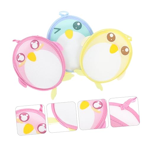 3-Piece Double-Sided Foaming Towels with Cartoon Designs for Kids