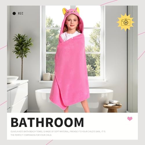 OLAOLA Cat Hooded Towel for Kids