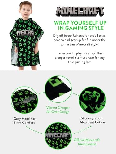 Minecraft Hooded Towel for Boys