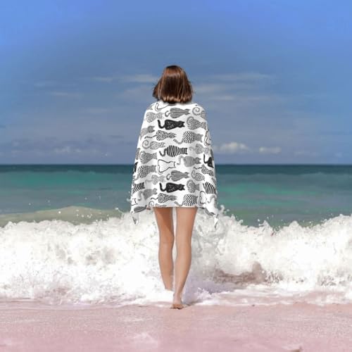Kawaii Cat Beach Towel - Soft Absorbent 52x32