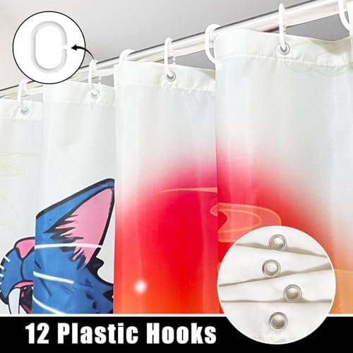 Cat Monster Dinosaur Bathroom Shower Curtain Set by XUXWHWY