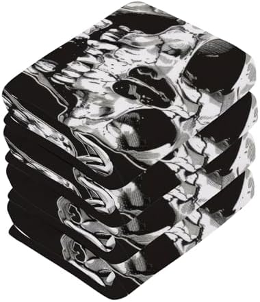 PaChyLuu Skeleton Middle Finger Washcloths Set of 2 - 12x12 Inch Cotton Towel