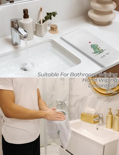 Foritho Dinosaur Hand Towels Set of 2 for Kids Bathroom