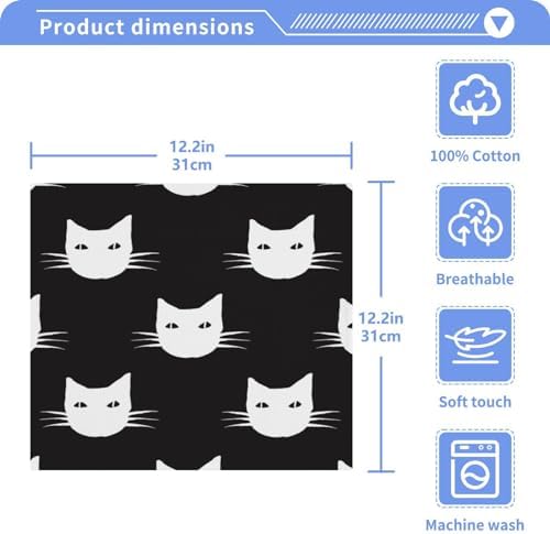 Cute Cat Washcloths for Babies Soft Reusable Washcloths