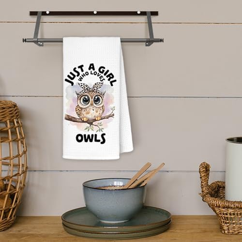 Cute Coquette Leopard Bow Owl Kitchen Towels for Women