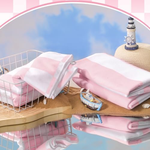 2 Pcs Pink Microfiber Hooded Bath Towels for Kids 50x30