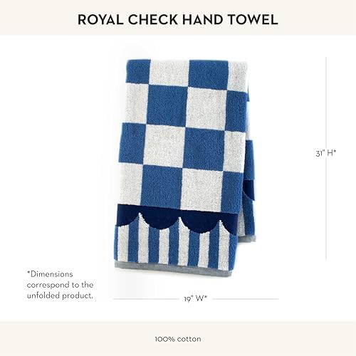 MACKENZIE-CHILDS Hand Towel - Elegantly Simple Blue White Royal Check