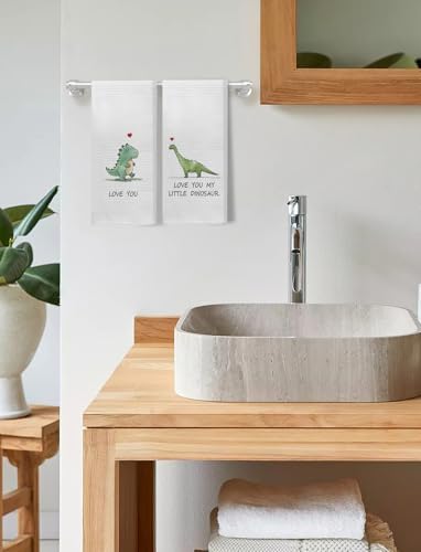 Foritho Dinosaur Hand Towels Set of 2 for Kids Bathroom