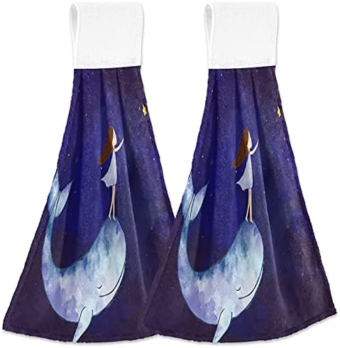 Visesunny Whisl Phone Blue Pattern 2-Piece Hand Towels