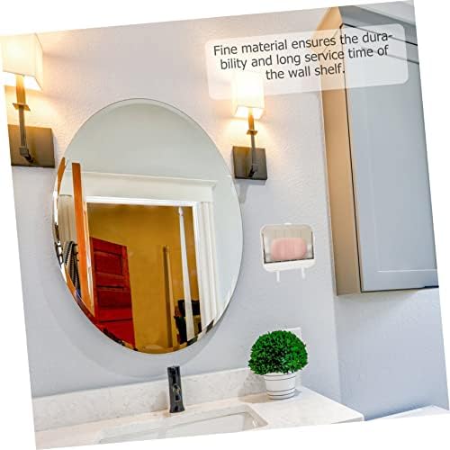 PRETYZOOM 2 Hooks Wall Mounted Dish Toiletry Storage Holder