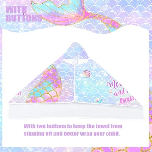 FUTBU Mermaid Hooded Bath Towel for Kids