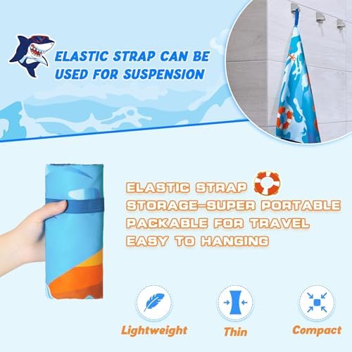 Shark Funemplikation Beach Towels for Kids Double-Sided 30 x 60
