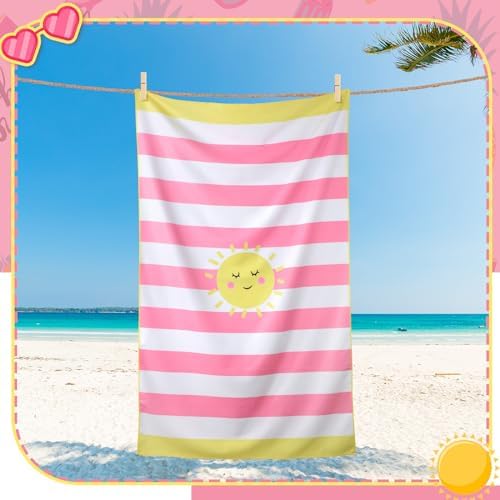 Cushy Beach Towels for Girls Boys Reusable Machine Washable Microfiber Fabric